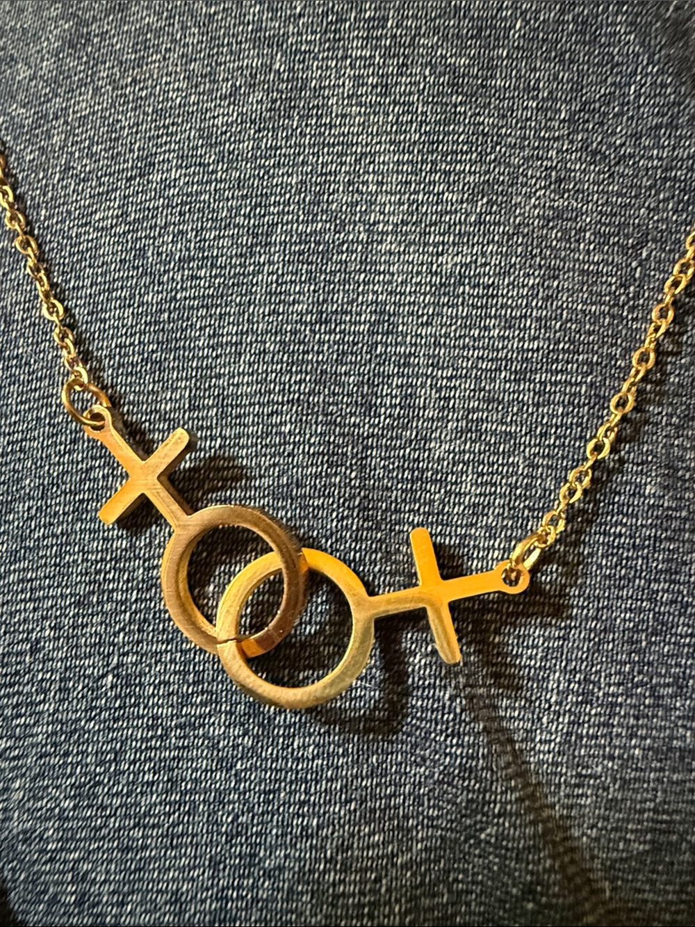 🌈 18K Gold-Plated Double Venus Symbol Necklace, Lesbian Stainless Steel Necklace
